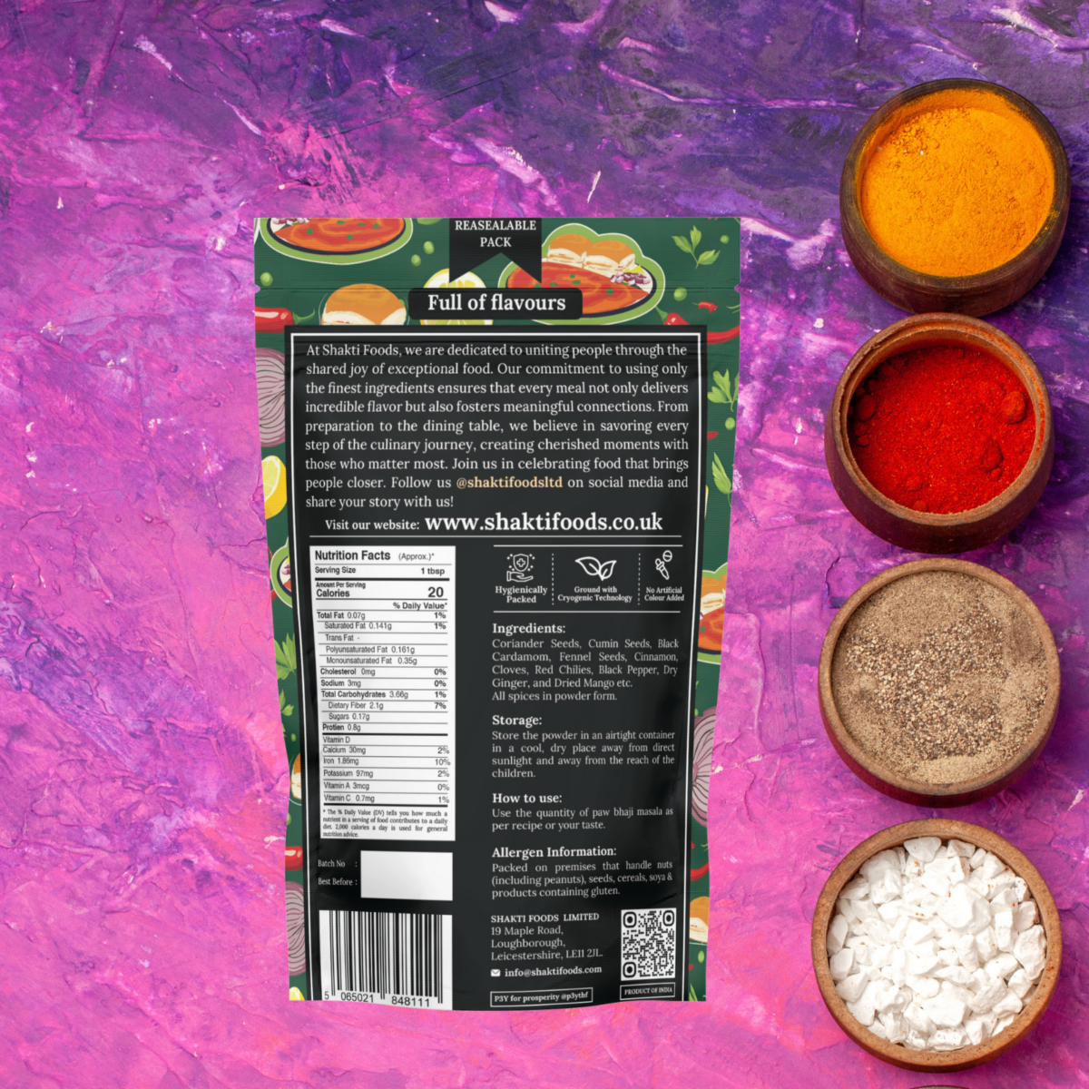 Bombay Paw Bhaji Masala back image